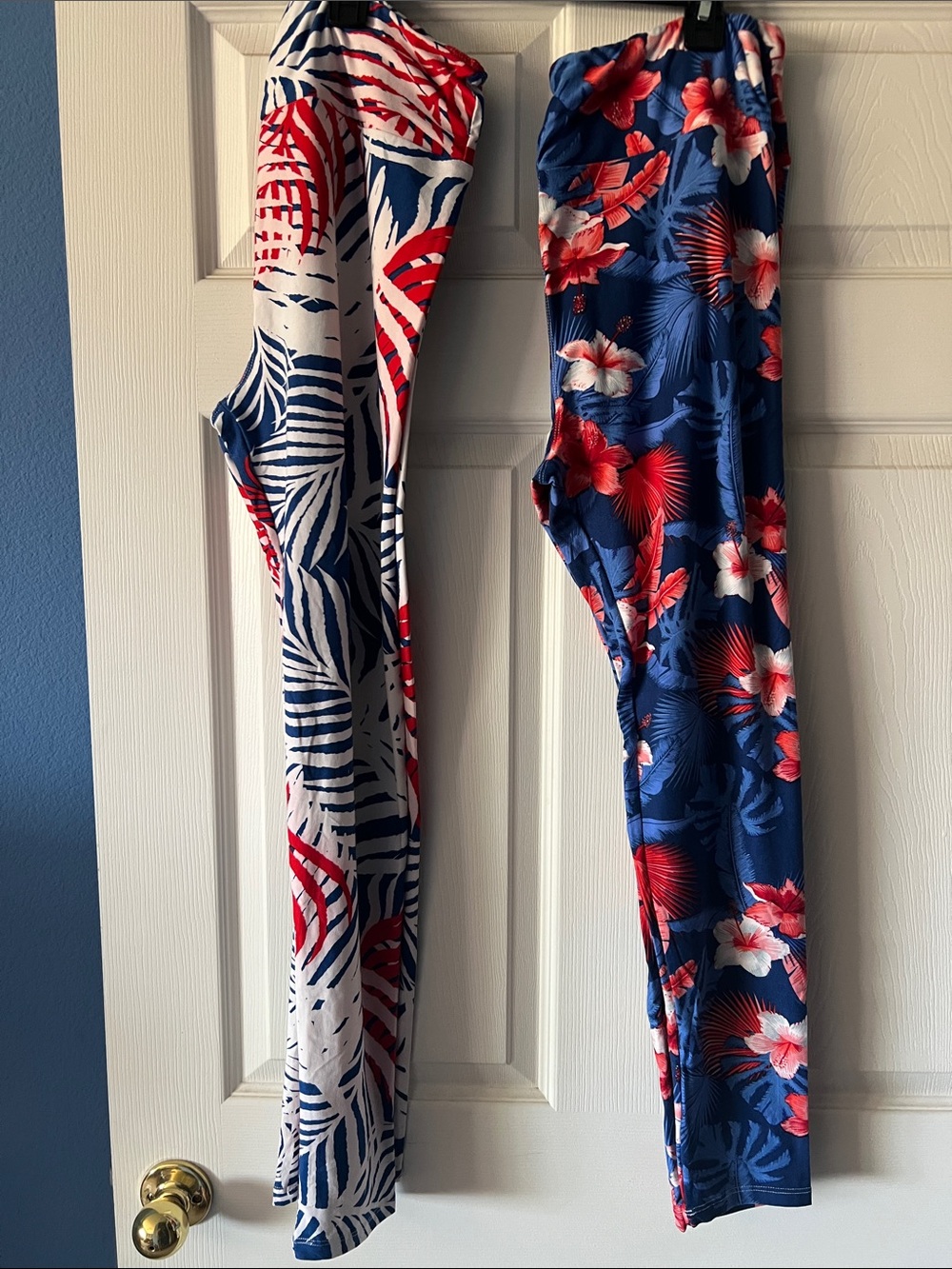 LuLaRoe TC leggings Tropical Prints Red White & Blue 4th of July ready